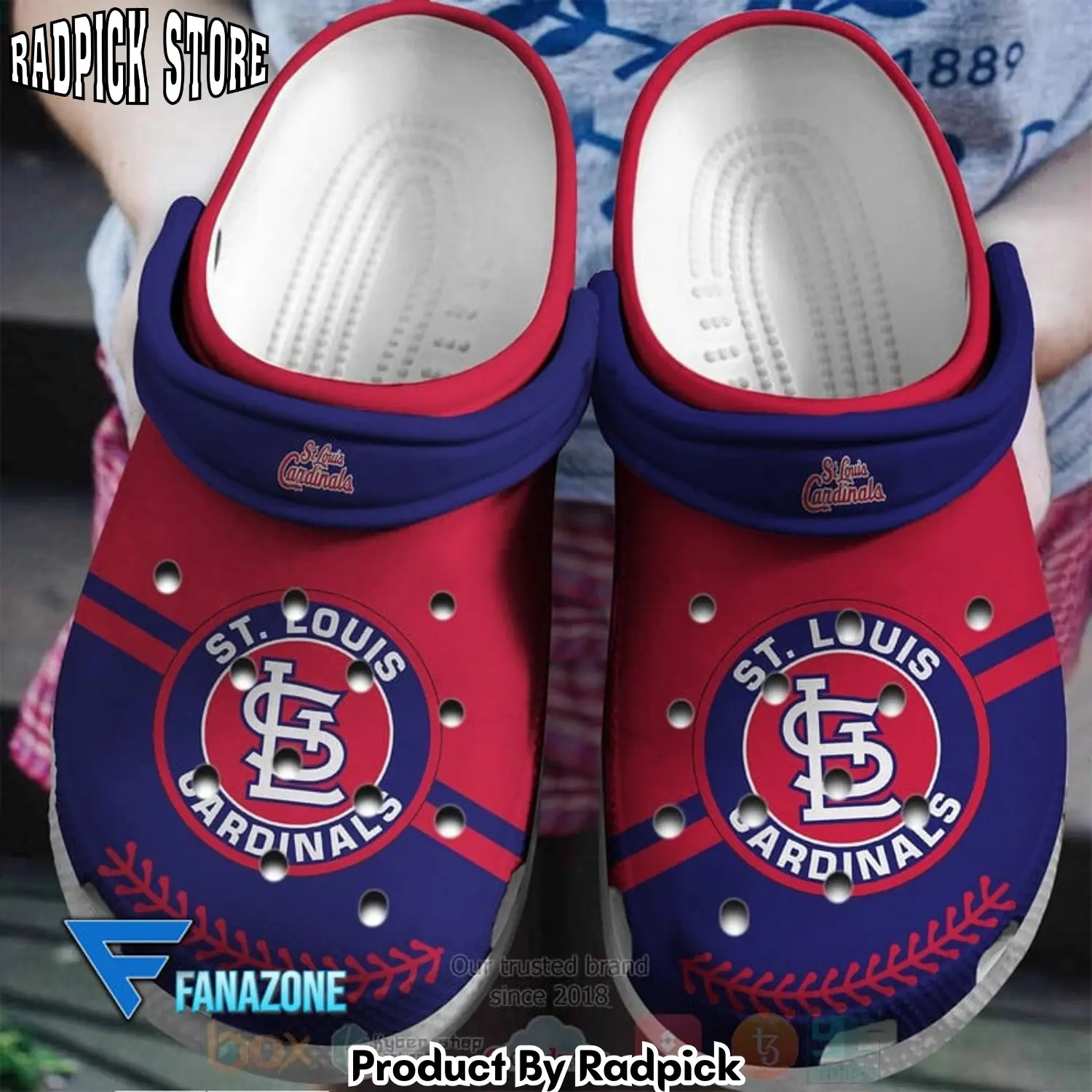 Radpick st louis cardinals mlb sport clogs shoes comfortable for men women rp6521270